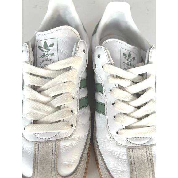 Adidas Samba OG shoes Cloud White Green silver sz 6 W Athletic preppy streetwear - Picture 4 of 7